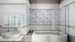 Панель ПВХ "UNIQUE" 0,250*2,7м МИЛАНА Голубые цветы УЗОР/ 2шт/